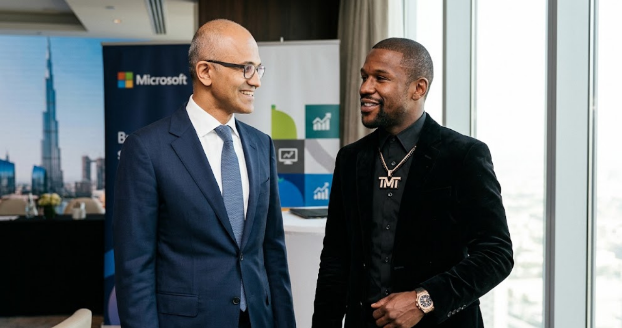 Satya Nadella and Floyd Mayweather